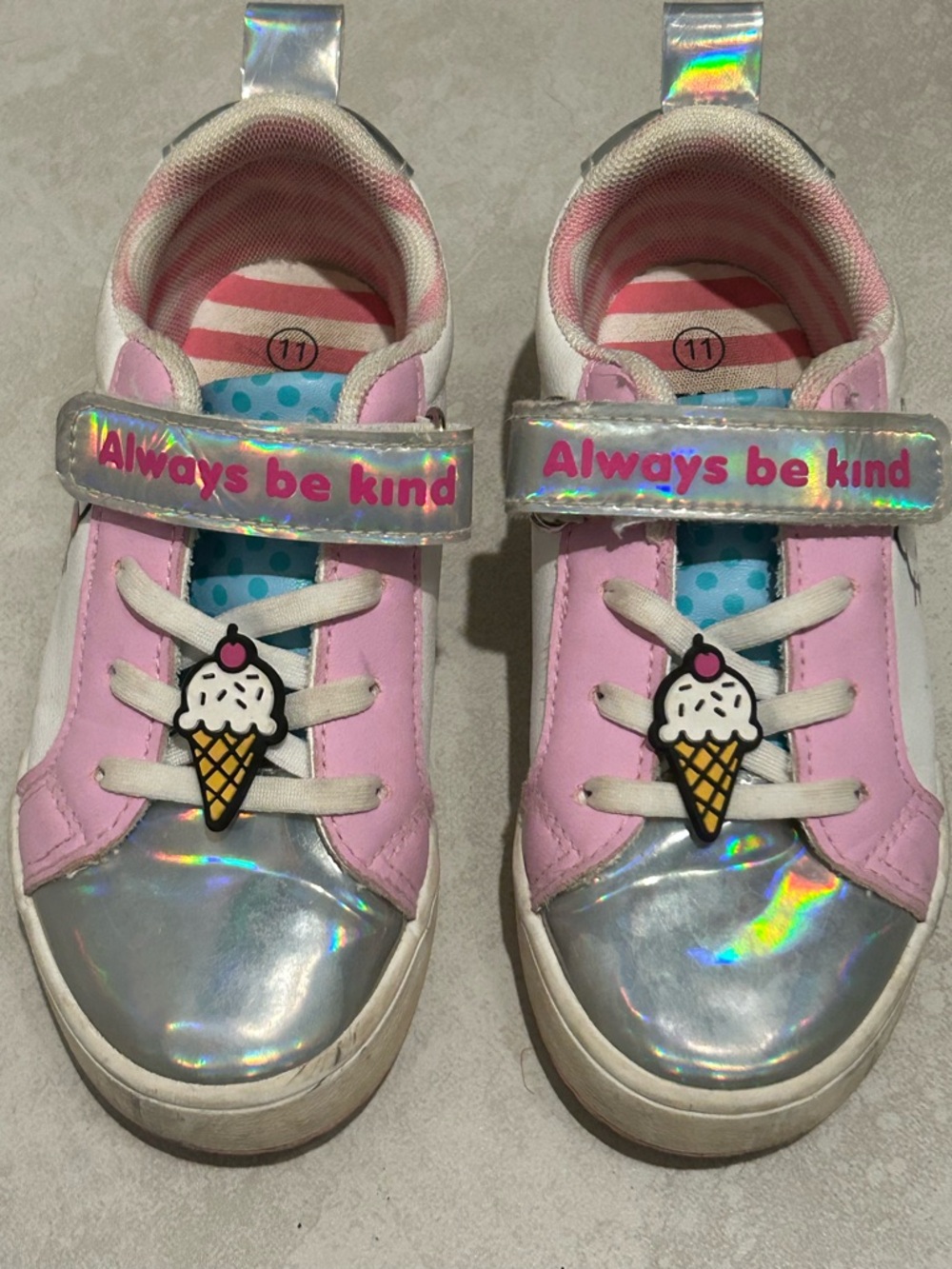 Hello Kitty Pink and Holographic Ice Cream Sneakers